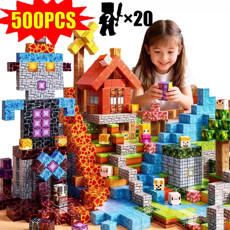 Kids Education World - Mine World Magnetic Building Blocks 10-500PCS