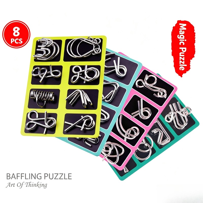 8 Pieces Metal Puzzle Set Clas - Kids Education Board review and price