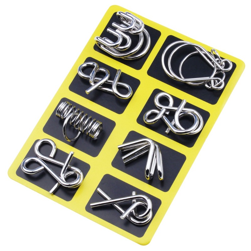 8 Pieces Metal Puzzle Set Clas - Kids Education Board review and price