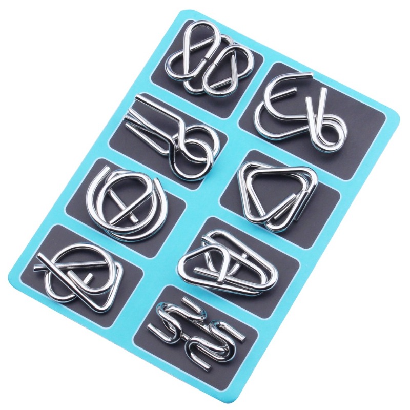 8 Pieces Metal Puzzle Set Clas - Kids Education Board review and price