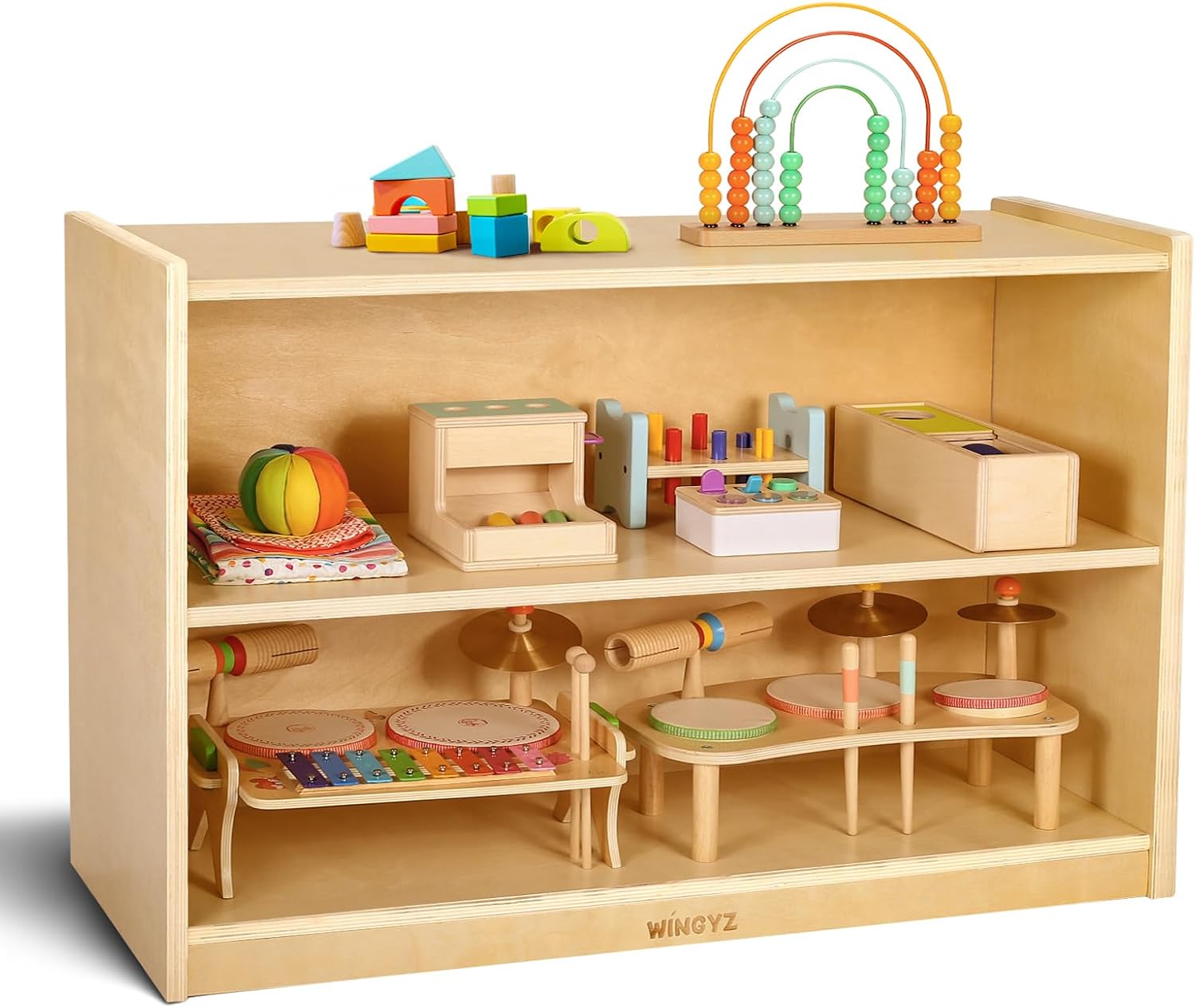 Wooden Storage Cabinet,2-Tier  - Montessori Shelf Toy review and price
