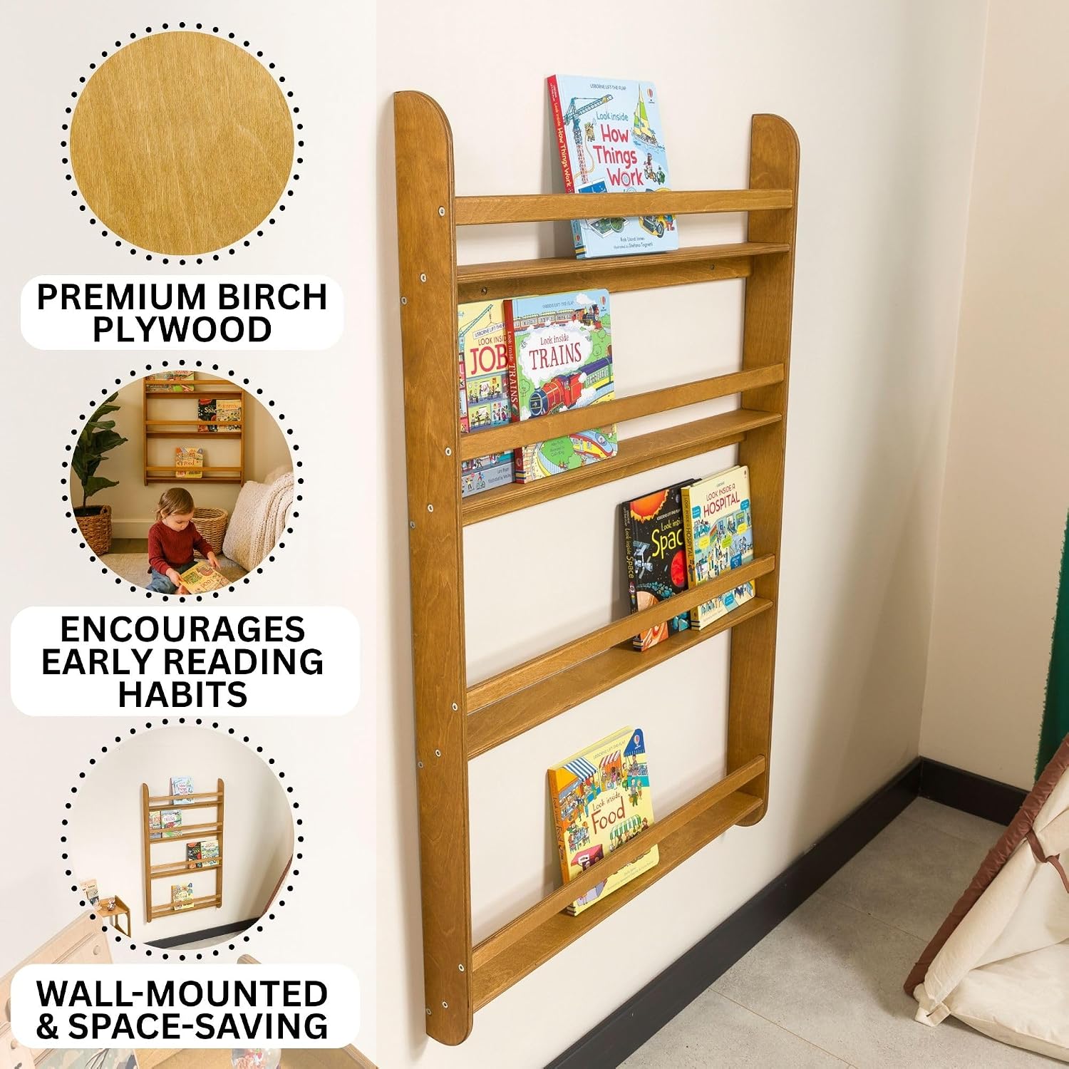 Montessori Wall Bookshelf Todd - Montessori Shelf Toy review and price