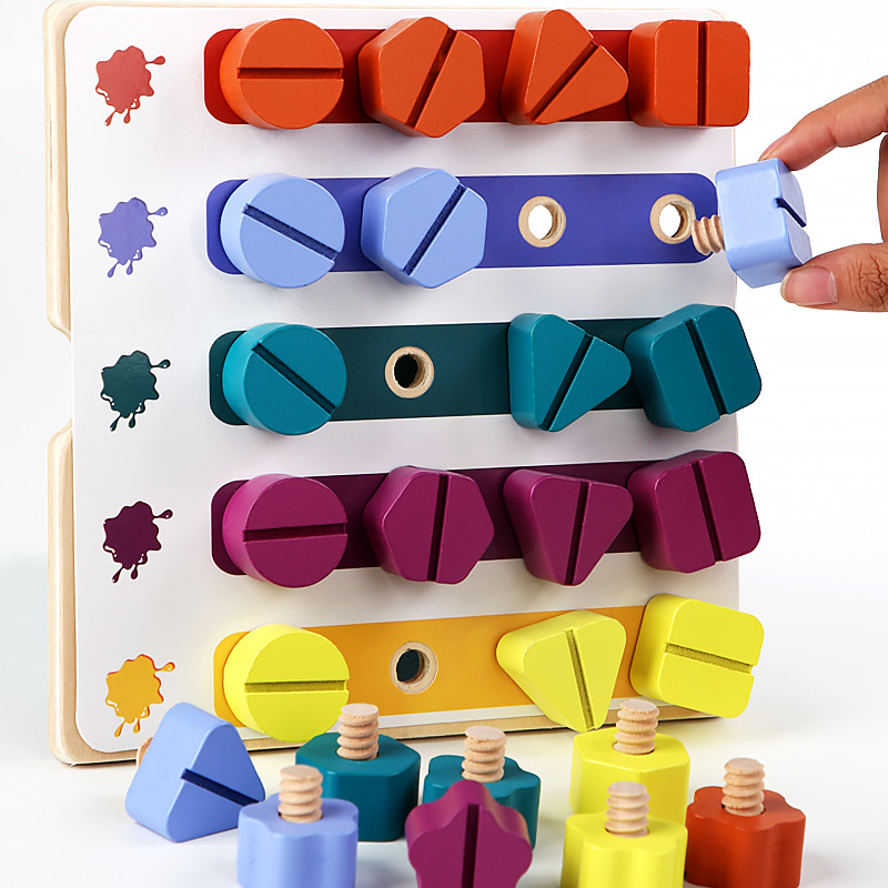 Children Wooden Screw Nut Disa - Montessori Shelf Toy review and price