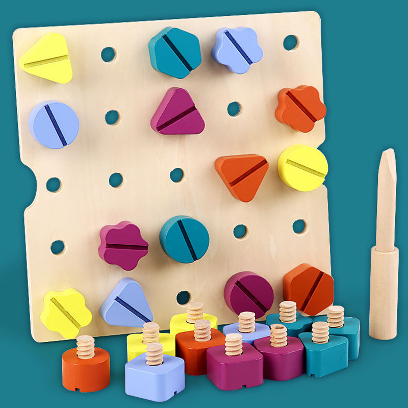Children Wooden Screw Nut Disa - Montessori Shelf Toy review and price