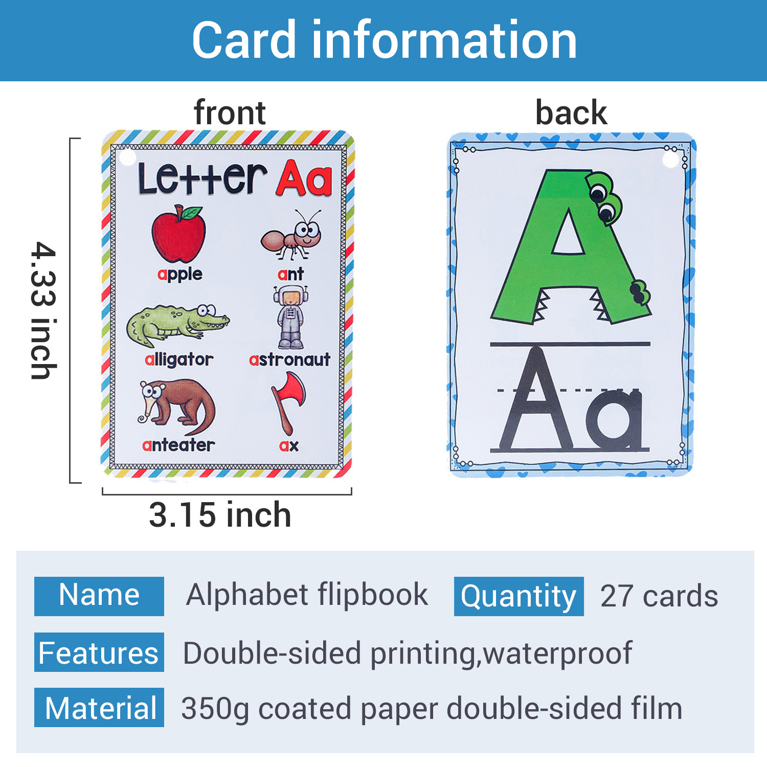 Bview Art English 26 Letters A - Flash Card Alphabet review and price