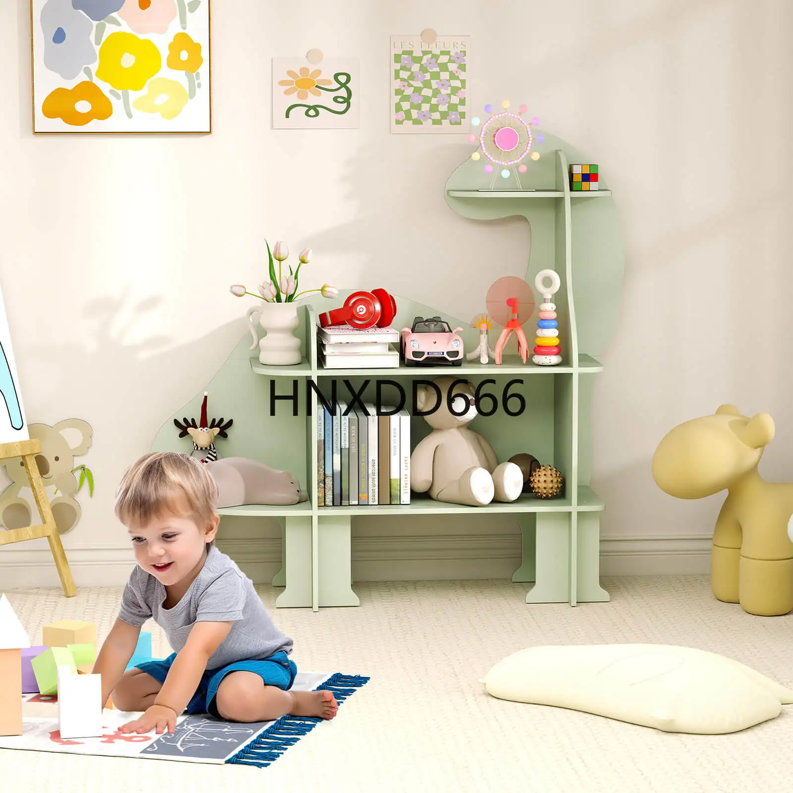 3-Tier Dinosaur Kids Bookshelf - Montessori Shelf Toy review and price