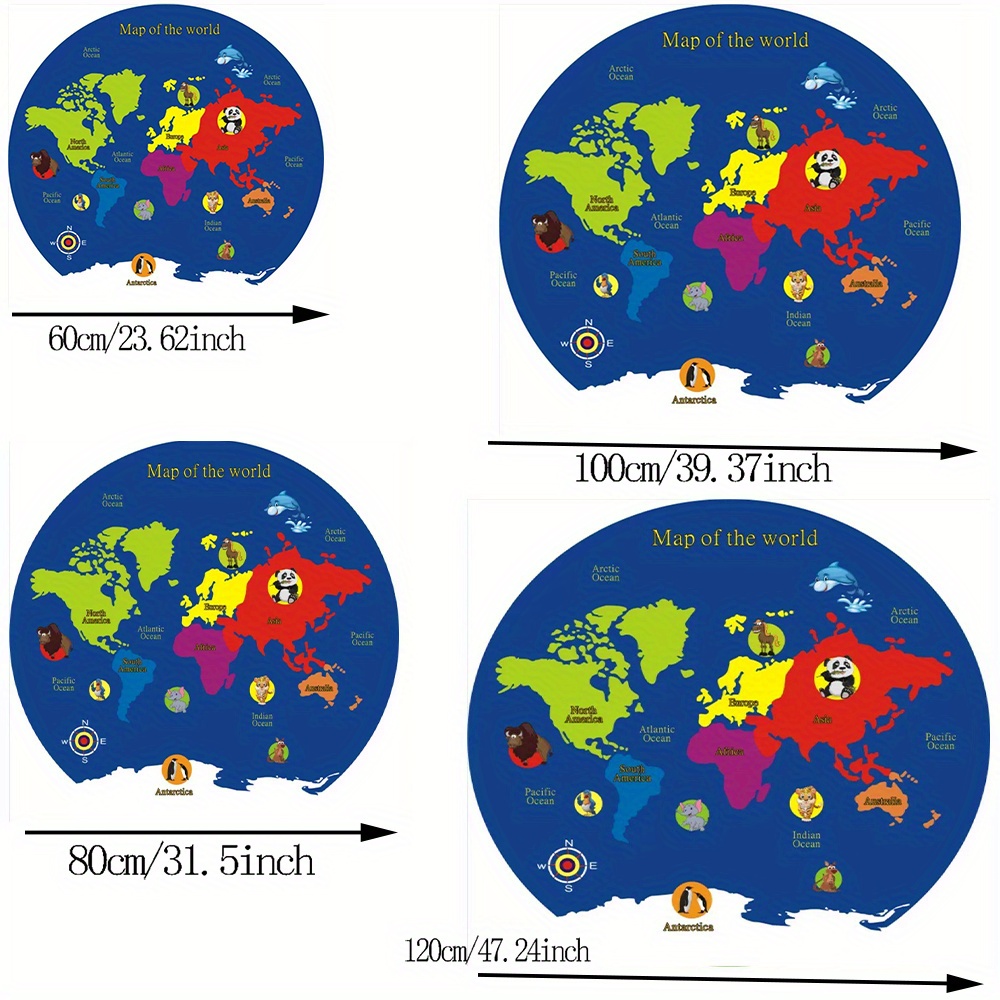 World Map Round Rug Flannel Ed - Kids Education World review and price